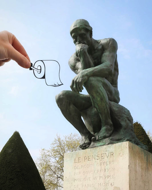 切り絵によって風景が様変わり