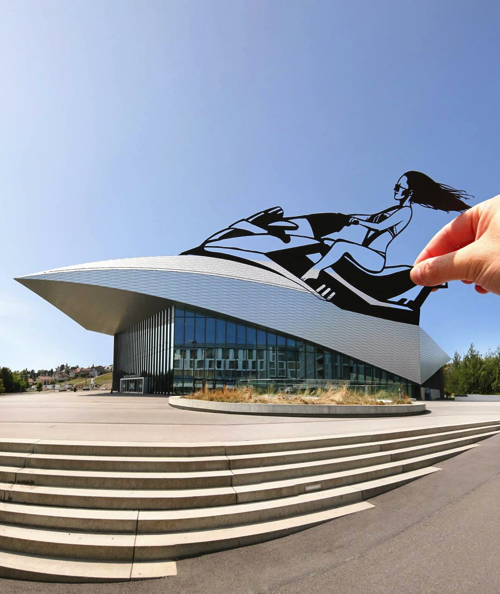 切り絵によって風景が様変わり