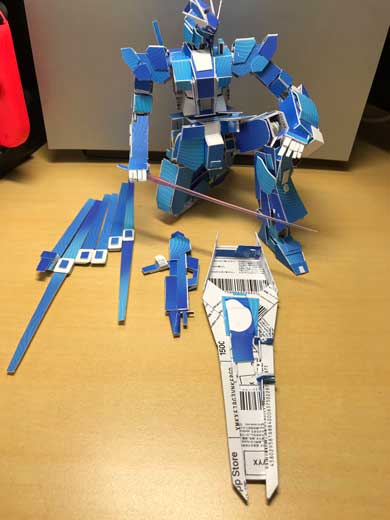 プリペイドカード νガンダム 可動 磁石 手作り 模型 フィギュア