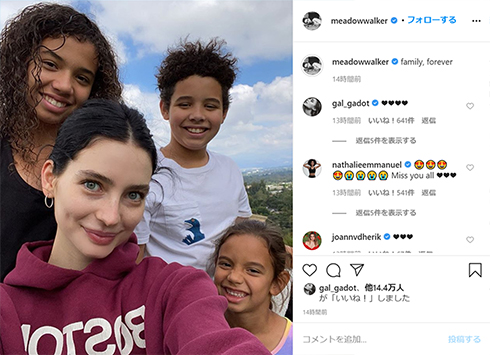 ポール・ウォーカー 娘 メドウ ヴィン・ディーゼル 家族 家族ぐるみ 事故死 ワイスピ ワイルド・スピード