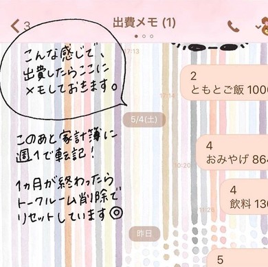 LINEを使った出費メモ術