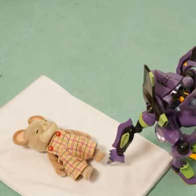 阿部靖子 寝かしつけ 姿勢復帰 エヴァ シルバニア あるある コマ撮り 作品