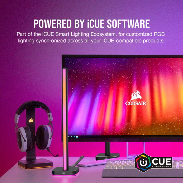 ゲーミング 照明 虹色 デバイス Corsair iCUE LT100