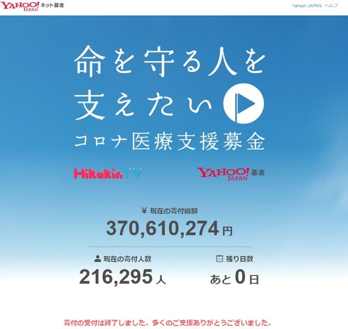 コロナ医療支援募金