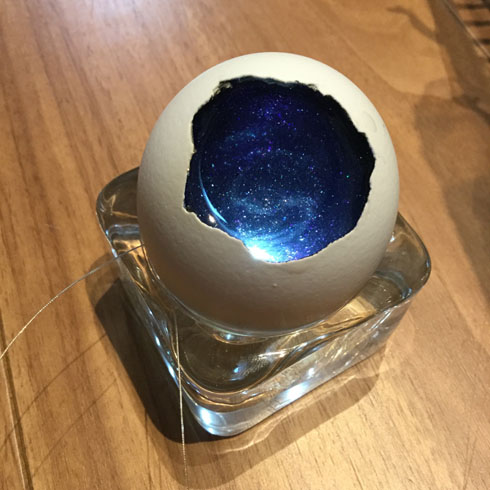 カラの内側にまばゆい星の光が脈打つ　「宇宙の卵の標本」を想像したアートがワクワクする
