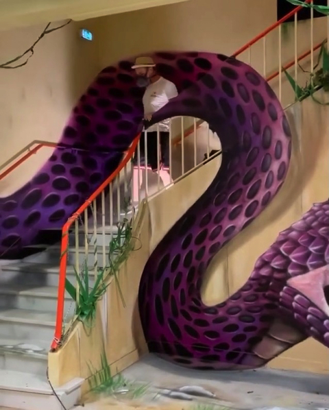 迫力満点の3Dグラフィティアート