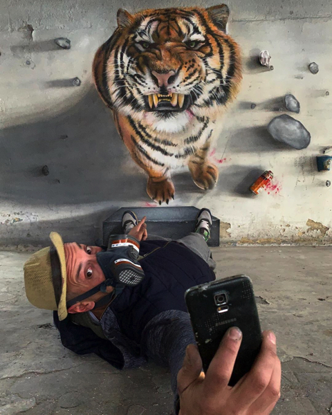 迫力満点の3Dグラフィティアート