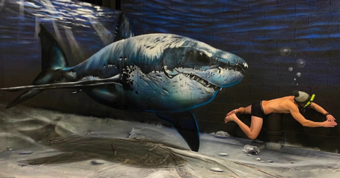 迫力満点の3Dグラフィティアート