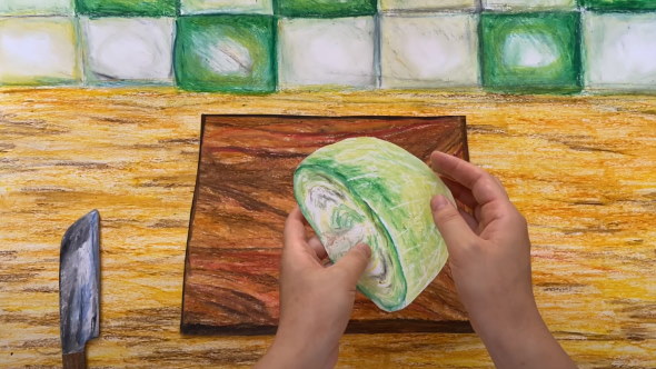 ストップモーション コマ撮り 紙 とんかつ