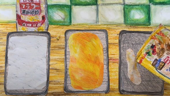 ストップモーション コマ撮り 紙 とんかつ