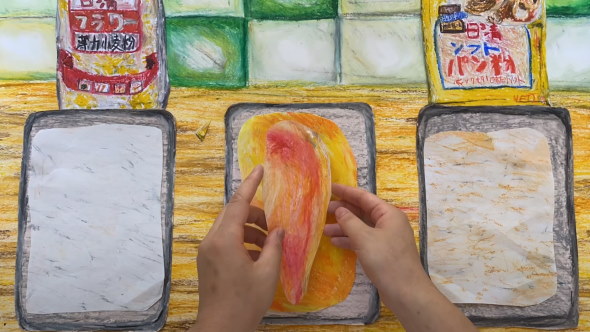 ストップモーション コマ撮り 紙 とんかつ