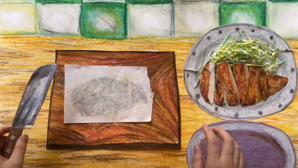 ストップモーション コマ撮り 紙 とんかつ