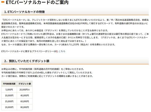 ETCパーソナルカードとは案