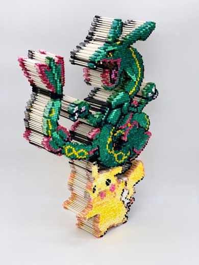 綿棒 レックウザ アート ポケモン 制作過程