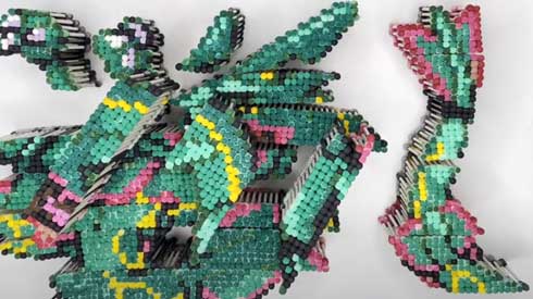 綿棒 レックウザ アート ポケモン 制作過程