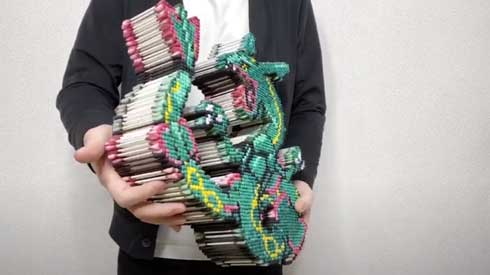 綿棒 レックウザ アート ポケモン 制作過程