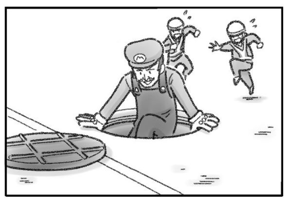 マリオになりたかった男 4コマ ひこちゃん