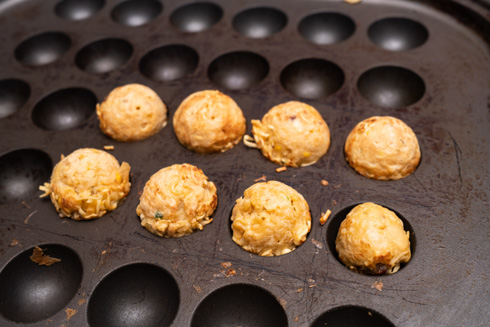 カップヌードルたこ焼が焼けたところ