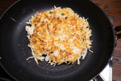 U.F.O.お好み焼を焼くところ