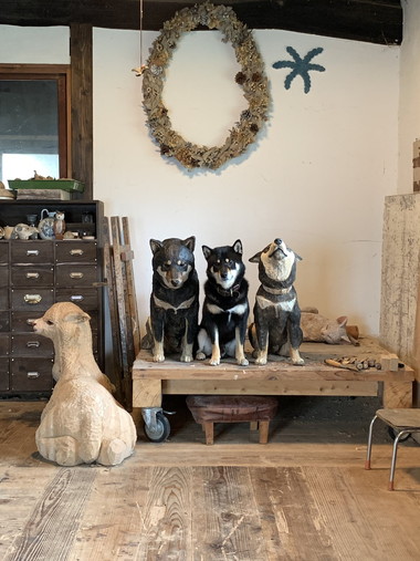 彫刻に寄せる月くん