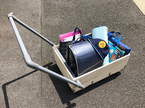 自由研究の工作が終業式の荷物を運べて効率的　小学生のトライアンドエラーが生んだ人力車がすごい