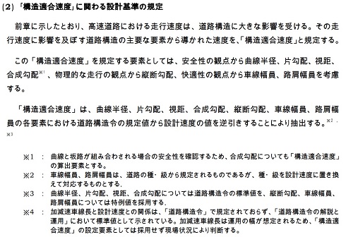 2020年現在規定されている「構造適合速度」