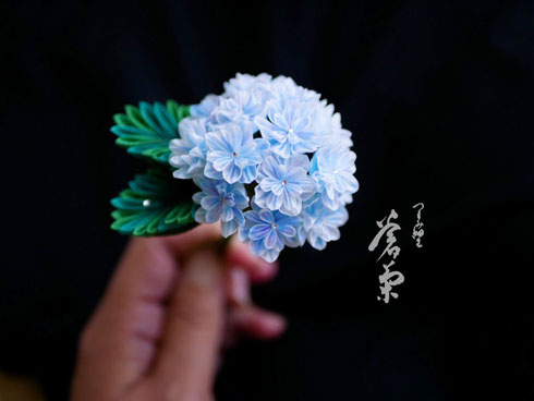 蒼菊 つまみ細工 リアル 花 つまみ紋 かんさし