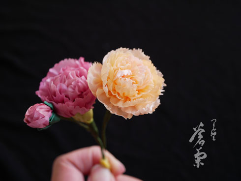 蒼菊 つまみ細工 リアル 花 つまみ紋 かんさし