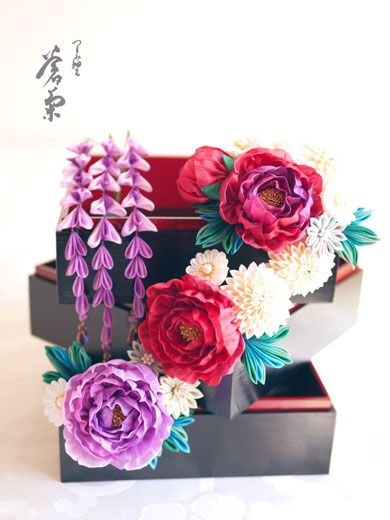 蒼菊 つまみ細工 リアル 花 つまみ紋 かんさし