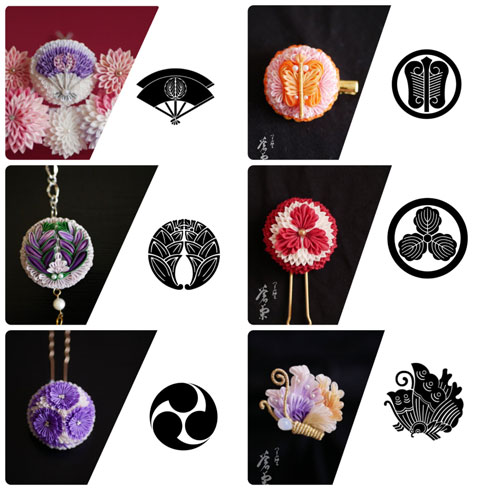 蒼菊 つまみ細工 リアル 花 つまみ紋 かんさし