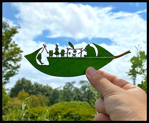 「ただただ美しい」「凄すぎる！」　温かみのある「葉っぱ切り絵」が心を和ませてくれる