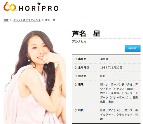 芦名星　死去　ホリプロ