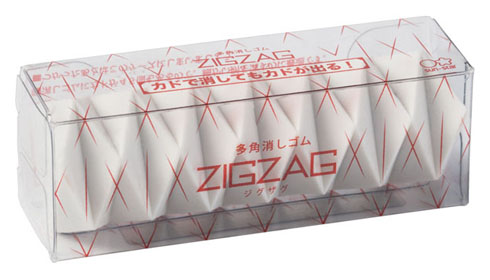 カドが45個もある消しゴム「ZIGZAG」登場 折り紙の応用で“カドで