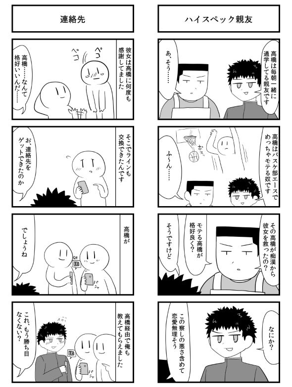 喫茶店のマスターに恋愛相談する話 がい子くじん 4コマ 奴隷エルフと商人 高橋