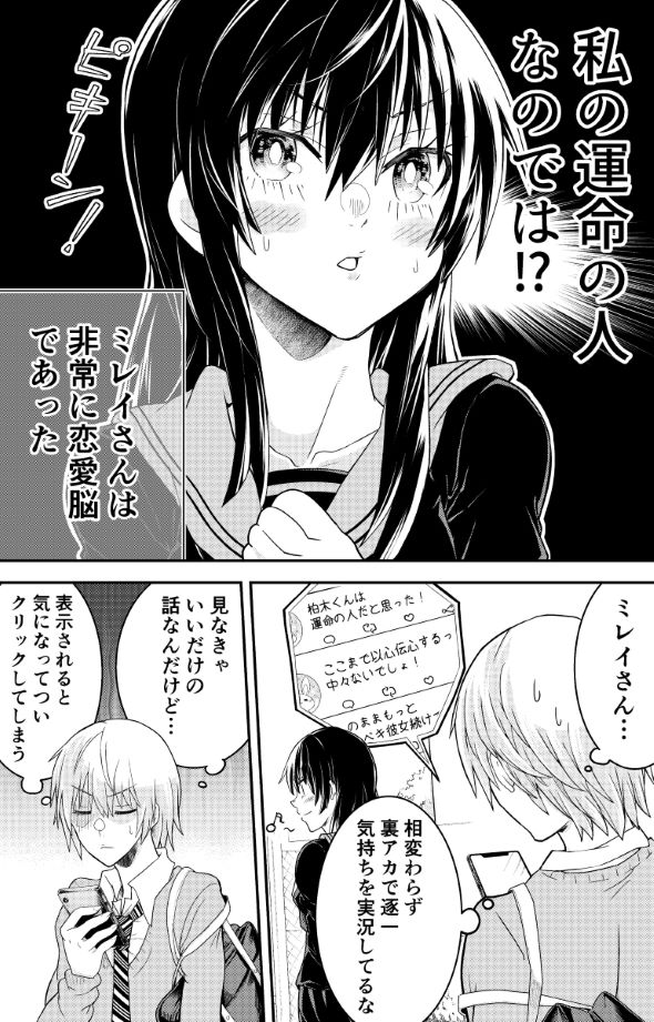 ツイッターまで完璧な彼女のはなし 漫画 塚本夢浩 Twitter 裏アカウント 鍵