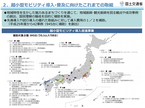 認定制度を通じて超小型モビリティの普及に向けた取り組みをしている