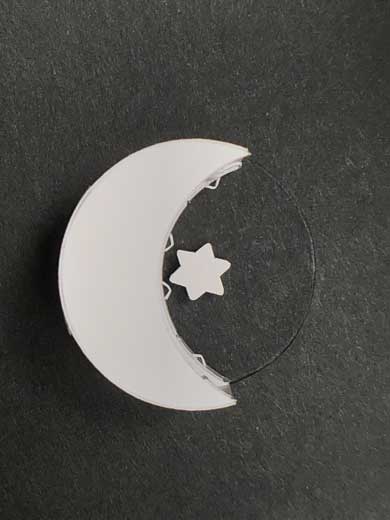 紙工作 ミニチュア 月 星 デスク 椅子 部屋 空間