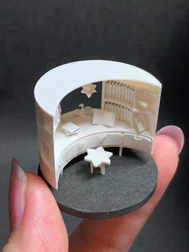 紙工作 ミニチュア 月 星 デスク 椅子 部屋 空間