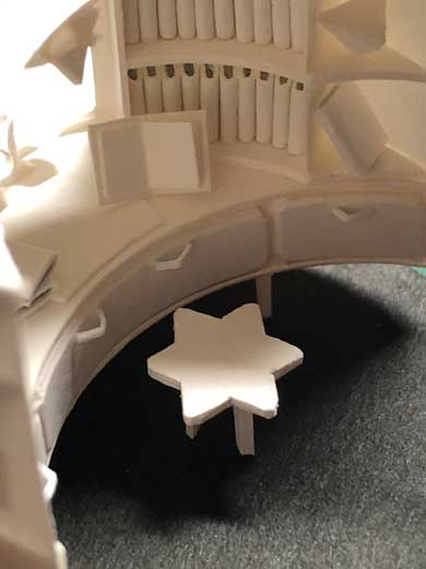 紙工作 ミニチュア 月 星 デスク 椅子 部屋 空間