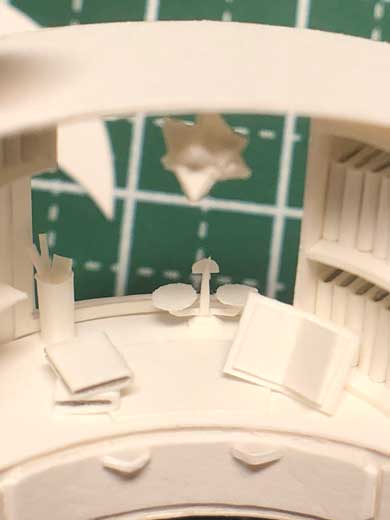 紙工作 ミニチュア 月 星 デスク 椅子 部屋 空間