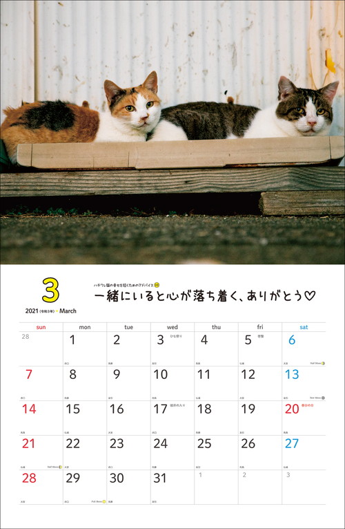 2021　幸せを招くハチワレ猫カレンダー