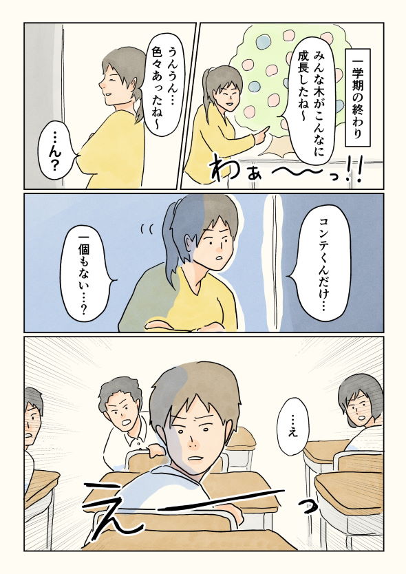 帰りの会 コンテくん 注目 木