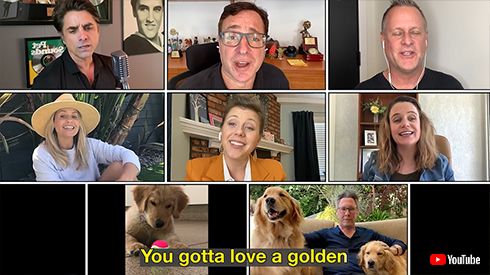 フルハウス フラーハウス 海外ドラマ ジェフ・フランクリン ジョン・ステイモス ボブ・サゲット デイブ・クーリエ ジェシーおじさん オルセン姉妹 ゴールデンレトリバー 犬 チャリティー