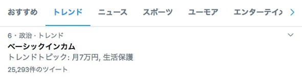 Twitterのトレンド