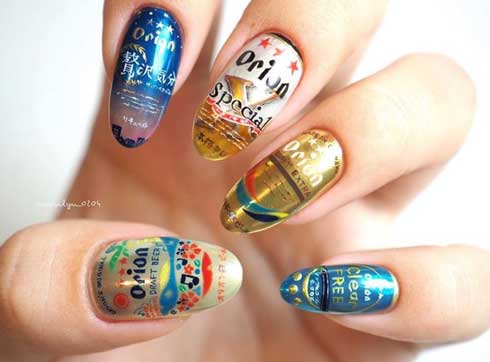 ビール 金麦 缶 お酒 ネイル 爪 手描き MARINA