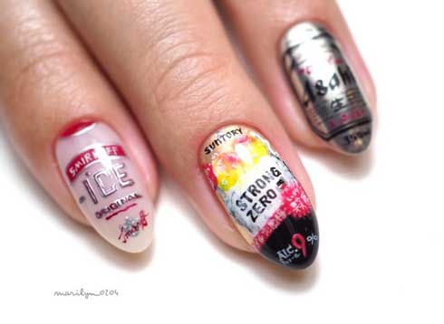 ビール 金麦 缶 お酒 ネイル 爪 手描き MARINA