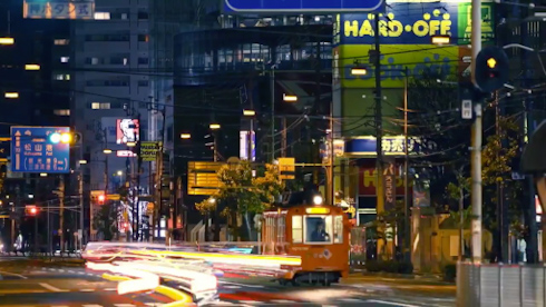鉄道 動画 路面電車 カメラ 夜景