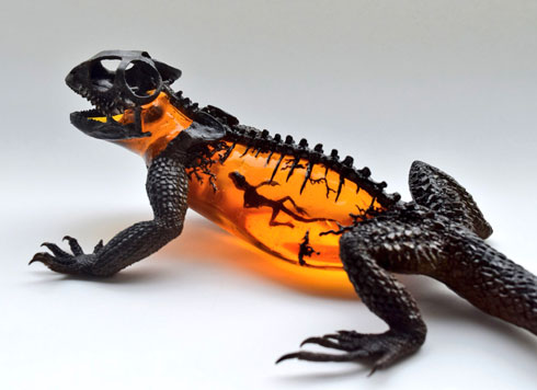 ムラマツアユミ 造形作家 立体 作品 幻想生物 妖怪 甲冑魚