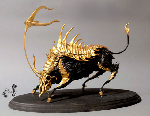 ムラマツアユミ 造形作家 立体 作品 幻想生物 妖怪 甲冑魚