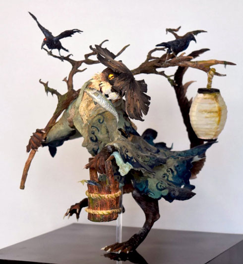 ムラマツアユミ 造形作家 立体 作品 幻想生物 妖怪 甲冑魚